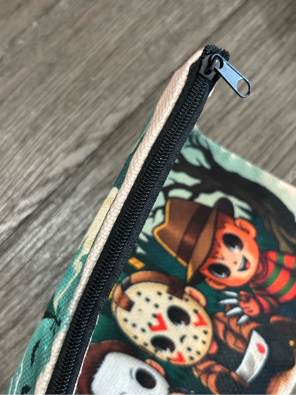 Chibi Horror Movie Villains Halloween Makeup Bag - Picture 3 of 8